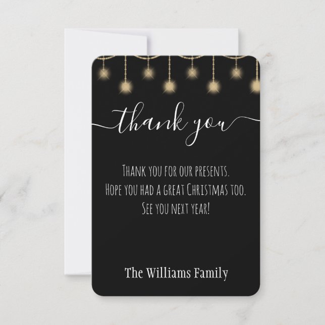 Tarjeta De Agradecimiento Personalizados Navidades Holiday Gracias (Anverso)