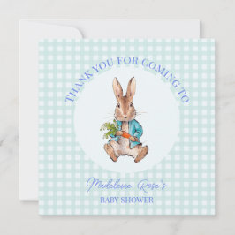 Tarjeta De Agradecimiento Personalizar a Peter, el conejo sentado con una za