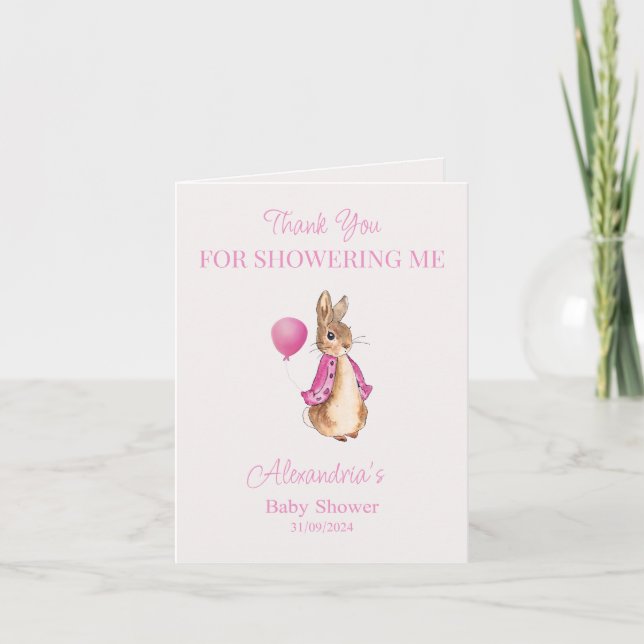 Tarjeta De Agradecimiento Personalizar el Baby Shower de Peter the Rabbit (Anverso)