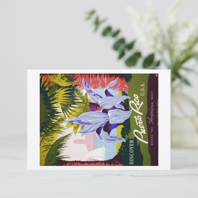 Tarjeta De Agradecimiento Personalizar tropical de viajes de la vieja Puerto (Anverso de pie)