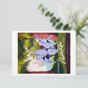 Tarjeta De Agradecimiento Personalizar tropical de viajes de la vieja Puerto