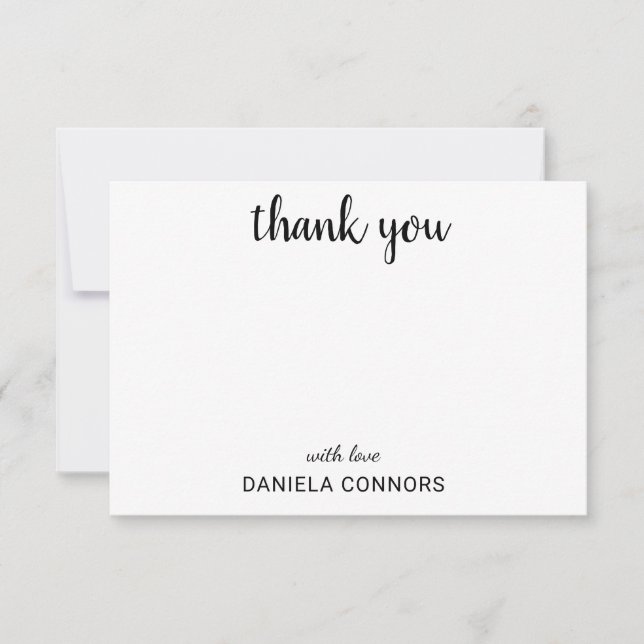 Tarjeta De Agradecimiento Personalized B&W (Anverso)