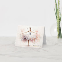 Personalized Ballet Thank You Note Card Stationery
