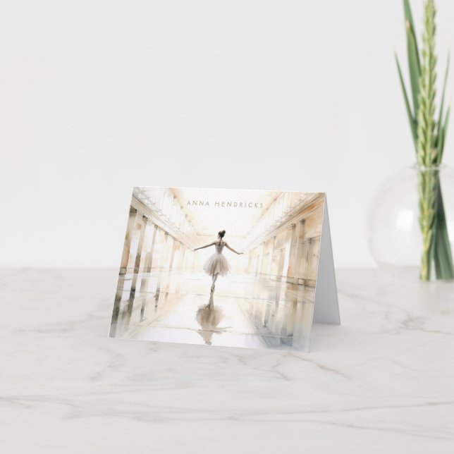 Tarjeta De Agradecimiento Personalized Ballet Thank You Note Card Stationery (Anverso)