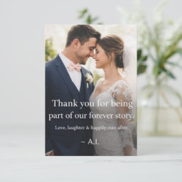 Tarjeta De Agradecimiento Personalized Bride & Groom Photo Thank You Card |