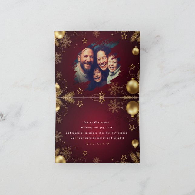 Tarjeta De Agradecimiento Personalized Christmas Card with Custom Message (Interior)