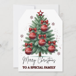Tarjeta De Agradecimiento Personalized Christmas Tree| Custom Family Names