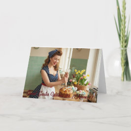 Tarjeta De Agradecimiento Personalized Easter Pin-Up Retro Greeting Card