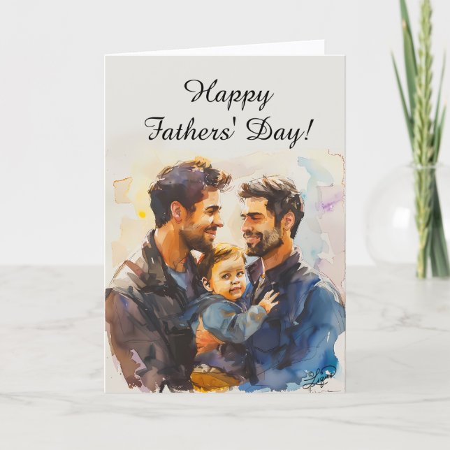 Tarjeta De Agradecimiento Personalized Father's Day Cards for Gay Dads (Anverso)