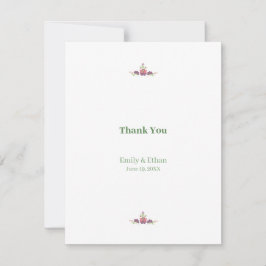 Tarjeta De Agradecimiento Personalized Folk Floral Wedding Thank You