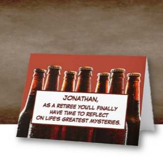 Tarjeta De Agradecimiento Personalized! Fun Beer Theme Retirement Card