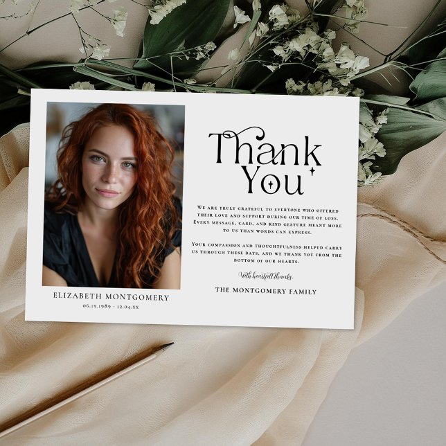 Tarjeta De Agradecimiento Personalized Funeral Thank You Photo Card (Subido por el creador)