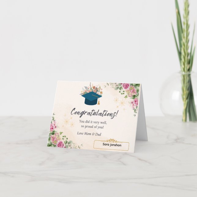 Tarjeta De Agradecimiento Personalized Graduation Cards & Gifts (Anverso)