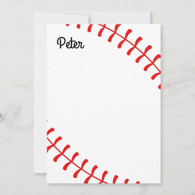 Tarjeta De Agradecimiento Personalized Kids Baseball Notecards (Anverso)