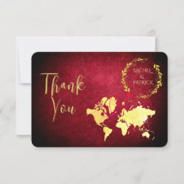 Tarjeta De Agradecimiento Personalized Map of Love Journey Wedding