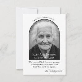 Tarjeta De Agradecimiento Personalized Memorial Thank You Card