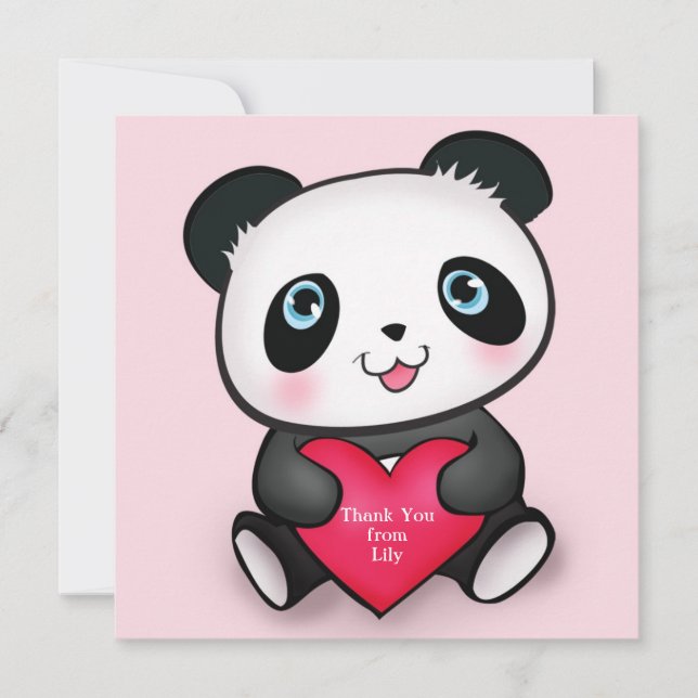 Tarjeta De Agradecimiento "personalizó la panda que la tarjeta" (Anverso)