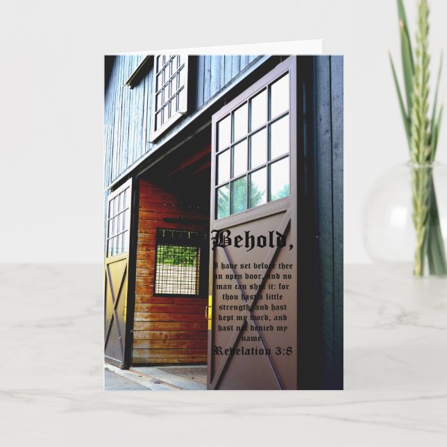 Tarjeta De Agradecimiento Perspectiva de la puerta del granero, Revelación 3 (Anverso)
