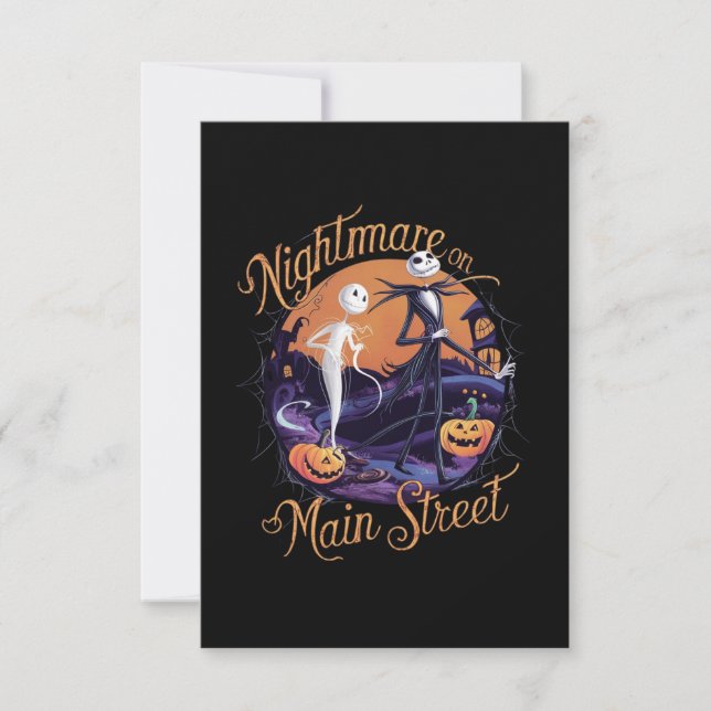 Tarjeta De Agradecimiento pesadilla en Main Street, Halloween (Anverso)