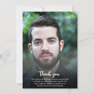 Tarjeta De Agradecimiento Pésame por duelo Foto personalizada Funeral Memori