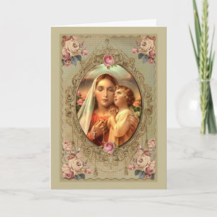 Tarjeta De Agradecimiento Pésame Simpatía Gracias Virgen María Jesús
