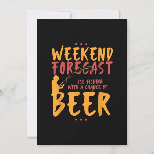 Tarjeta De Agradecimiento Pesca de angulamiento y hielo con cerveza (Anverso)