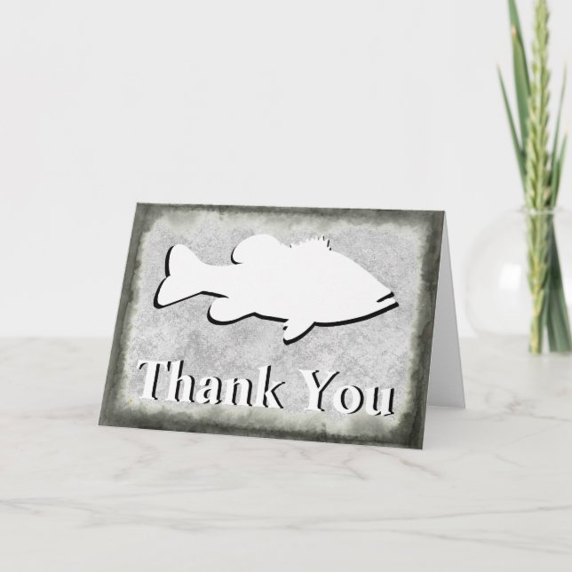 Tarjeta De Agradecimiento Pesca de bajo nivel "Gracias" - (Anverso)