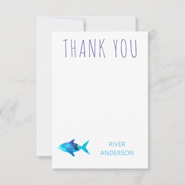 Tarjeta De Agradecimiento Pescado acuático con arcoiris bajo el mar Gracias (Anverso)