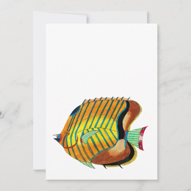 Tarjeta De Agradecimiento Pescado colorido Gracias carta (Anverso)