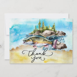 Tarjeta De Agradecimiento Pescadores Amantes de la acuarela estilo