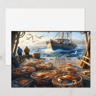 Tarjeta De Agradecimiento Pescadores de la cosecha de Crepúsculo que recogen
