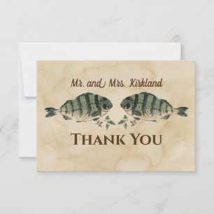 Tarjeta De Agradecimiento Pescados de la acuarela del vintage personalizados