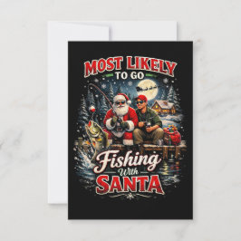 Tarjeta De Agradecimiento Pescar con Santa
