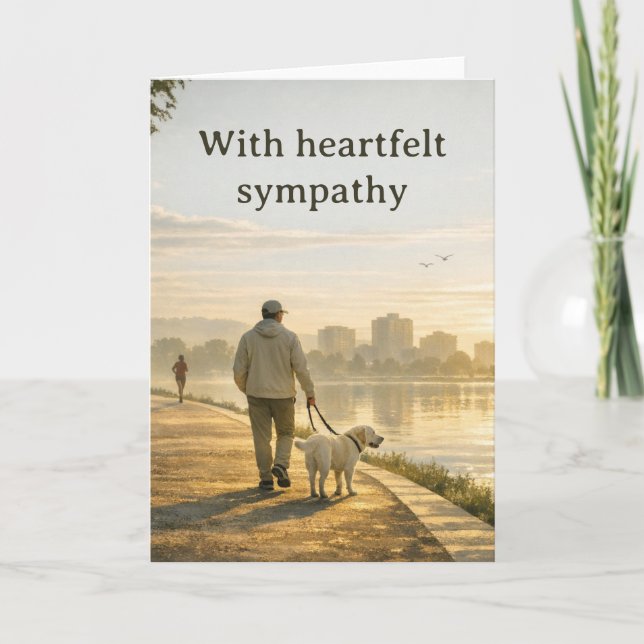 Tarjeta De Agradecimiento Pet Loss Sympathy Card – Quiet Walk Design (Anverso)