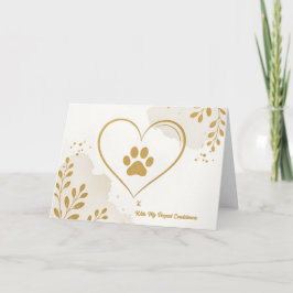 Tarjeta De Agradecimiento Pet Sympathy Card Love Paw Series