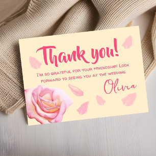Tarjeta De Agradecimiento Petales y Boda Prosecco Ducha de Novias