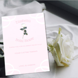 Tarjeta De Agradecimiento Pétalo de Rosa Blanca Rosa Cumpleaños Nupcial