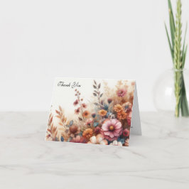 Tarjeta De Agradecimiento Pétalos de cosecha y cielos pintados