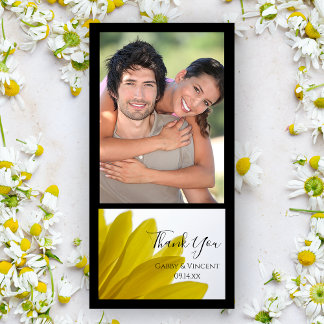 Tarjeta De Agradecimiento Pétalos de flores de margarita amarilla Boda Graci