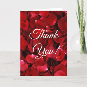 Tarjeta De Agradecimiento pétalos de rosa roja horizontales