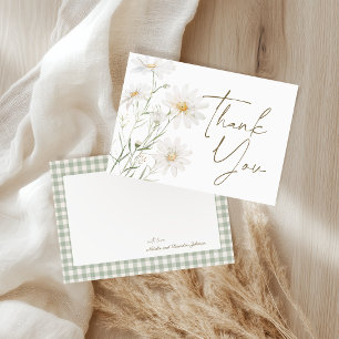 Tarjeta De Agradecimiento Pétalos Suaves de Margarita Floral Baby Shower