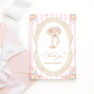 Tarjeta De Agradecimiento Pétalos y Prosecco Floral Despedida de Soltera