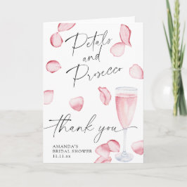 Tarjeta De Agradecimiento Pétalos y Prosecco - gracias, fiesta de soltera