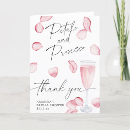Tarjeta De Agradecimiento Pétalos y Prosecco - gracias, fiesta de soltera