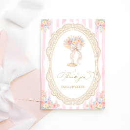 Tarjeta De Agradecimiento Petals and Prosecco Floral Bridal Shower