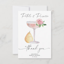 Tarjeta De Agradecimiento Petals y Prosecco - gracias a la ducha de novia