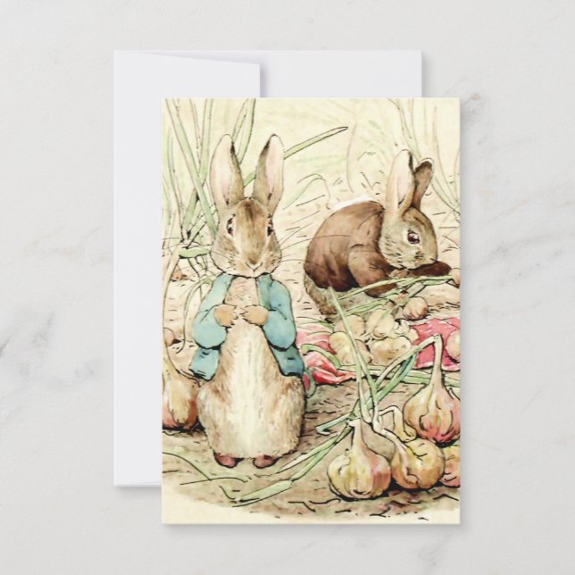 Tarjeta De Agradecimiento Peter and Benjamin Gather Onions by Beatrix Potter (Anverso)