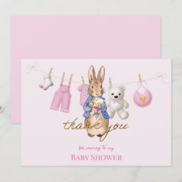 Tarjeta De Agradecimiento Peter, el conejo con el lienzo rosa gracias