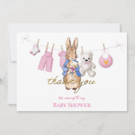 Tarjeta De Agradecimiento Peter, el conejo con el lienzo rosa gracias