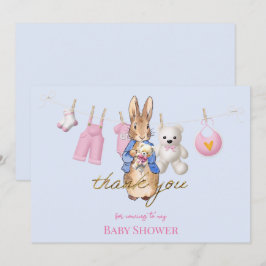 Tarjeta De Agradecimiento Peter, el conejo con el lienzo rosa gracias